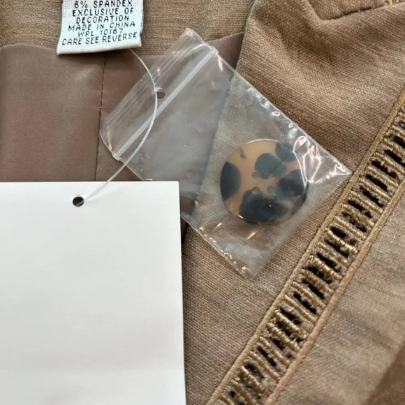 Bloomingdale’s  NWT cocoa brown linen blend one button lined blazer size 8 - Picture 9 of 13